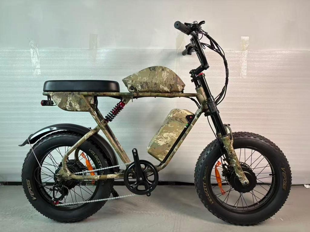 New K10 electric bicycle 2000W dual motor 52V 43Ah dual battery 20 * 4.0-inch fat tire electric bicycle hydraulic brake, cruise mode