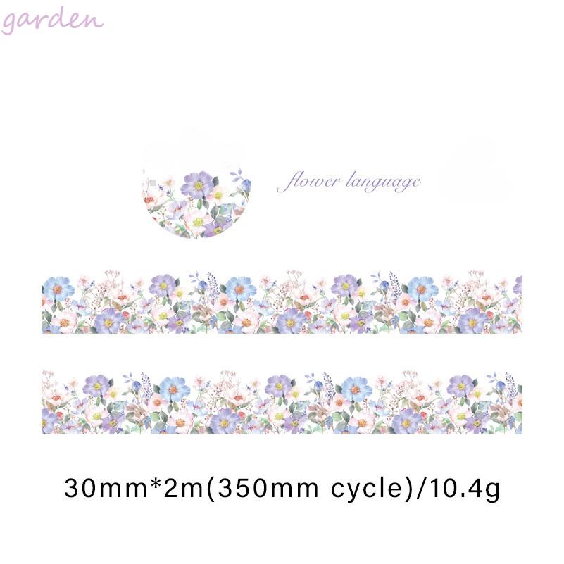 30mm/50mm*2m PET Tapes Flowers Stickers 35cm Cycle Collage Photo Album Decor Junk Journal DIY Scrapbooking Supplies