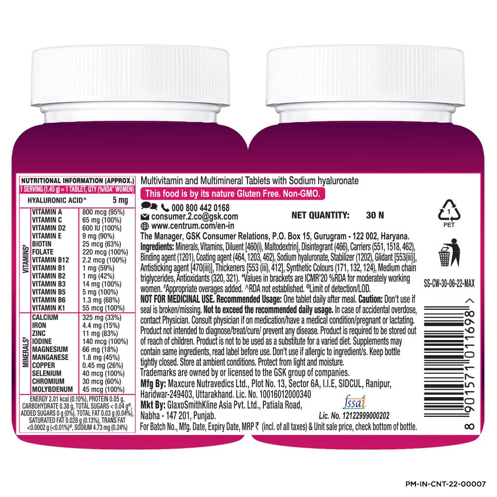 Supplement for Women (30 Tabs, 1.45 G), Women, Centrum