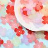 Unisex Fashion Acrylic 4-petal Flower Frosted Materials Floret Receptacle Fashion 15mm Handmade Warm Color Bracelet Necklace 100pcs Beads