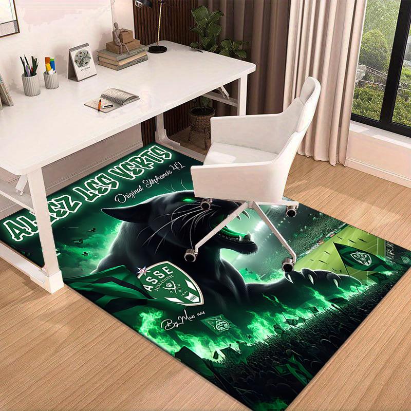 1PC Green Saint-Etienne Football Rug Game Carpet, Floor Mat for Bedroom Living Room Entryway Rug, Home Decor Idea Gift for Christmas birthday