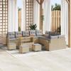 VidaXL 14-piece Garden Sofa Set Beige Poly Rattan, Modular Furniture for Garden and Terrace 3362462