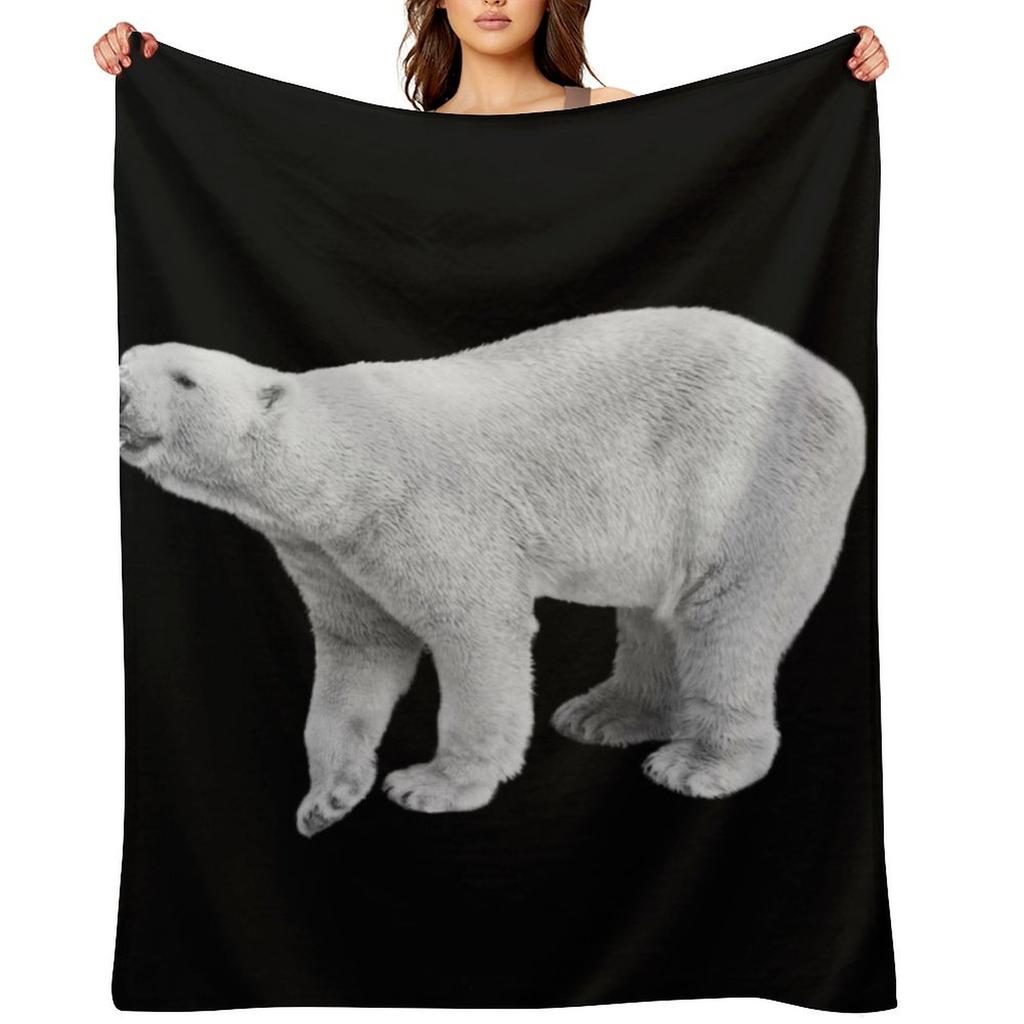 Polar Bear - Giant Polar Bear - Cute Polar Bear Throw Blanket Furrys for Winter Weighted Valentine Gift Ideas Blankets