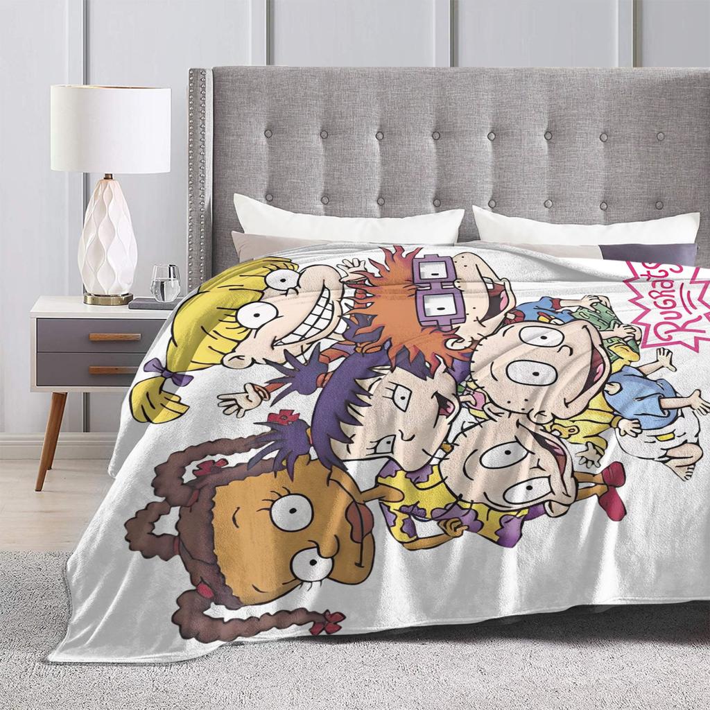Relax Rugrat Pile Up anime cartoon kids Blanket Merch Sofa Decorative  Throw Blankets Soft Velvet for Travel