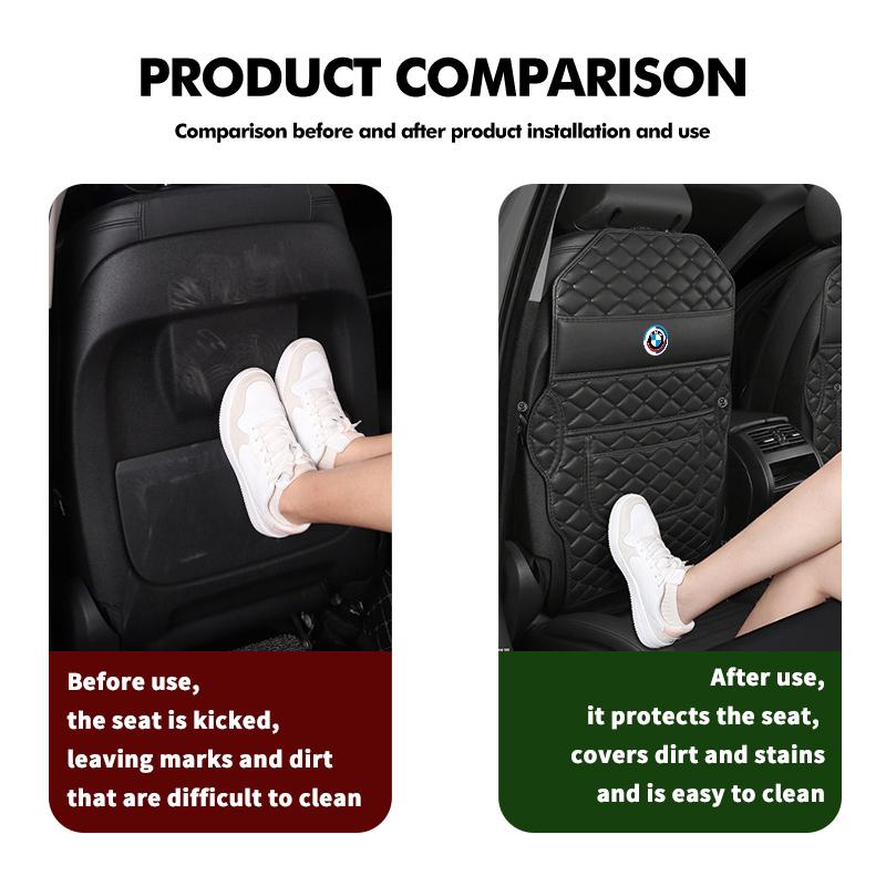 AAD1 Leather Car Back Seat Protector Seat Mud Anti-Child-Kick Pad For BMW X1 X2 X3 X4 X5 X6 F49 F39 F25 G01 F16 G06 G07 F25 F30