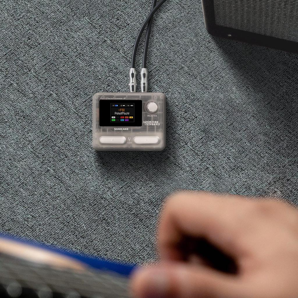 SONICAKE Pocket Master Portable Pedal with Amp IR Cabinet Stereo OTG USB Audio Rechargeable Multi-Effects 100+ Built-in Guitar/Bass/Acoustic Effects,