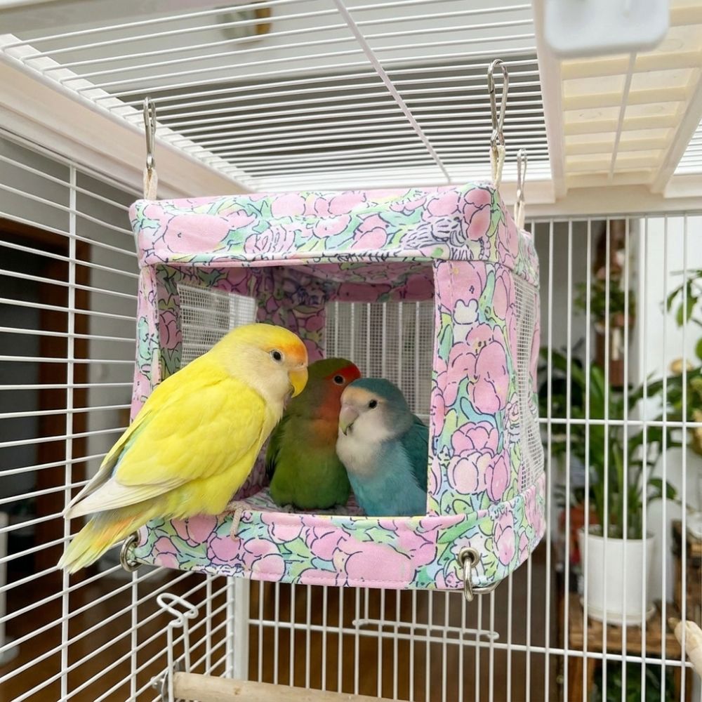 Breathable Mesh Bird Hanging Bed Bite Resistant Parrot House Multi-functional Bird Nest Sparrows