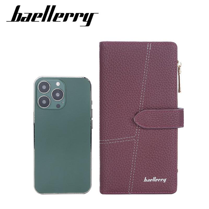 Baellerry Женские модные длинные кошельки из искусственной кожи, сумки с держателем для карт для дам, кошелек на молнии, кошелек для монет