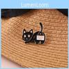 Adorable Cute Black Cat Animal Badge Brooch Creative Cartoon Design With Glossy Finish