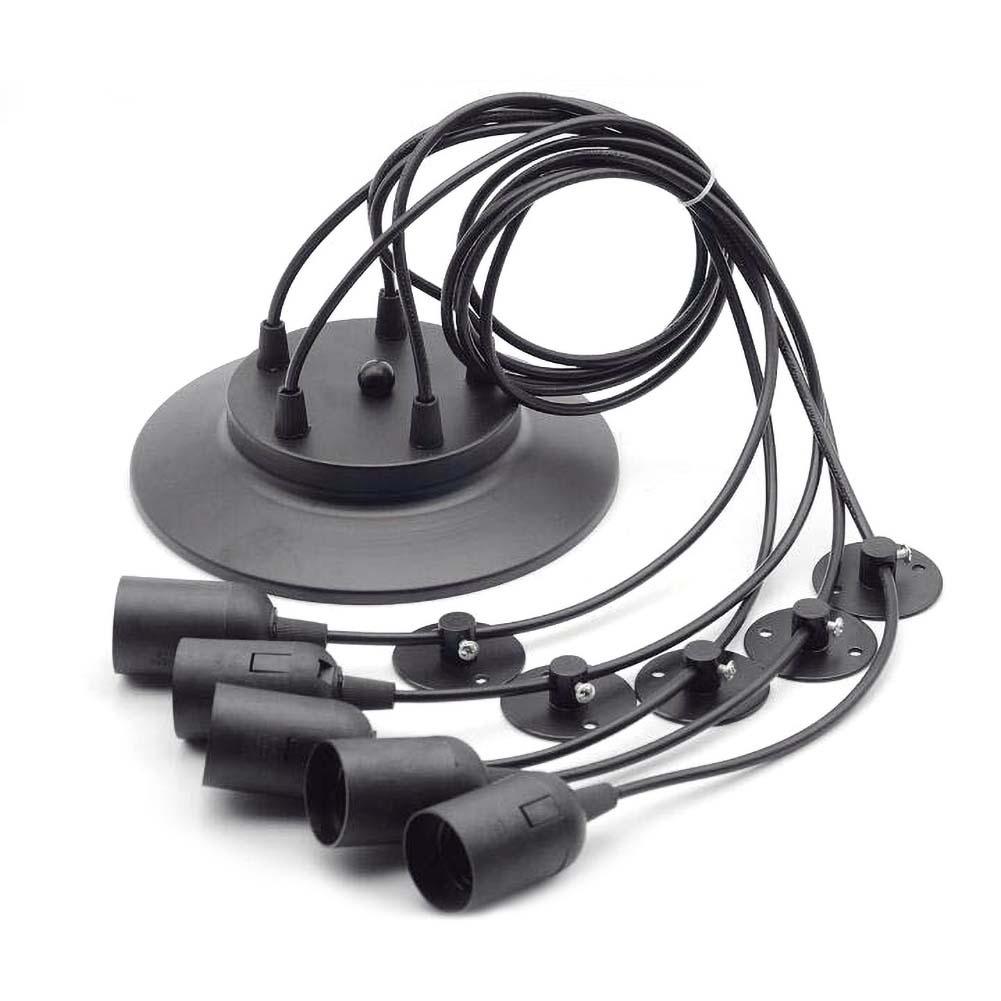 Мода Ретро E27 Творческая домашняя мебель Украшение Черное потолочное освещение