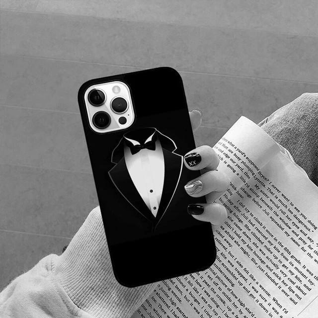 Подходит для Apple iPhone Чехол для мобильного телефона Костюм Галстук Бант Мягкий чехол Защитный чехол iPhone