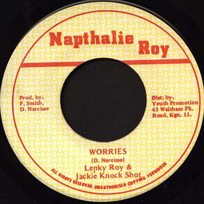 7-дюймовая пластинка LENKY ROY JACKIE KNOCK SHOT Worries NONE Napthalie Roy 1987 Ямайка Регги Ска Даб Б/у