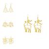 Trendy Alloy Christmas Earrings With Santa And Reindeer Holiday Festive Style