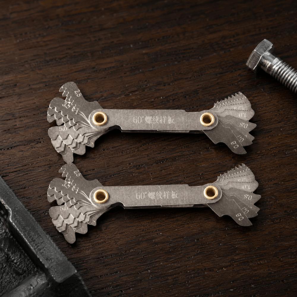2pcs Metric 60 Degree Thread Pitch Gauge Thread Cutting Gauge For Screw Measurement