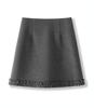 2026 Winter Women's Gray A-Line Skirt: High-Waisted, Slimming, Lace-Pleated Short Skirt for Petites