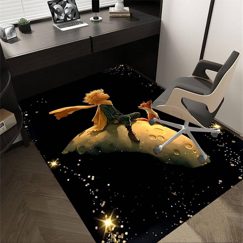 1PC Moon Boy Non-Slip Floor Carpet Compatible for Office&Living Room&Dining room - Flat-Weave Machine- Soft & Pattern-E244