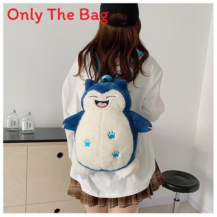 Pikachu Plush Animal Bag For Kids Street Style Soft Material With Zipper Closure For Casual Use