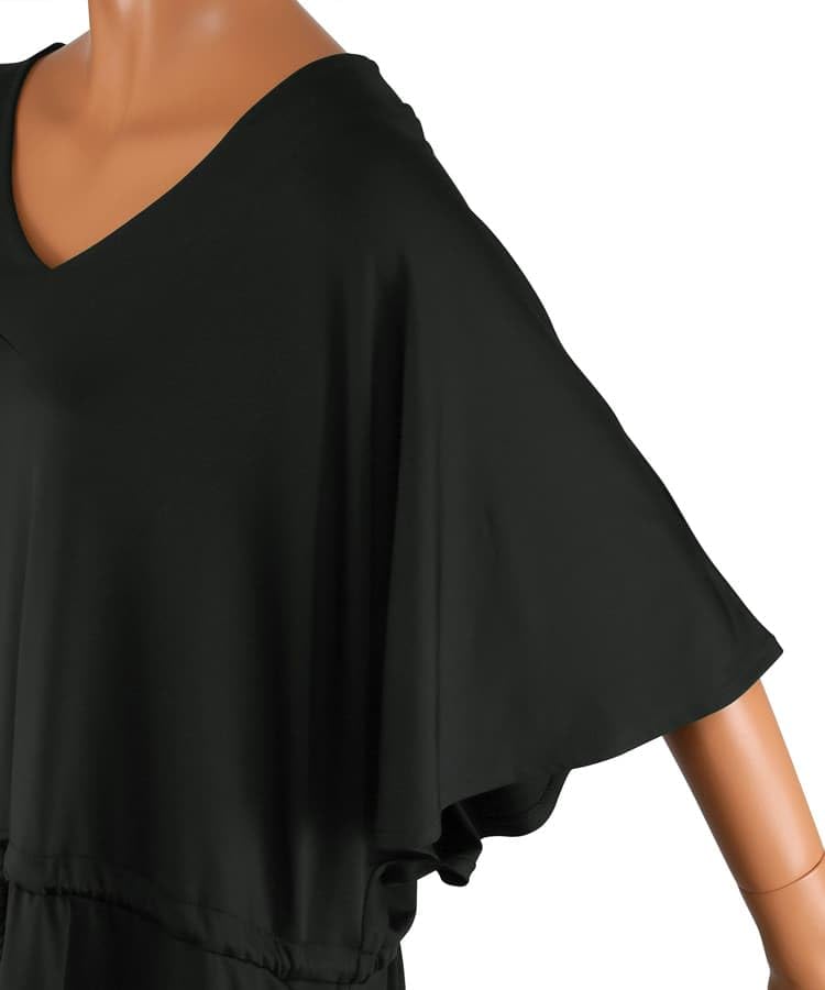 Swimwear Paradise UPF Size Black San-ai Women's 50+ Poncho, 55-53-5-1129,