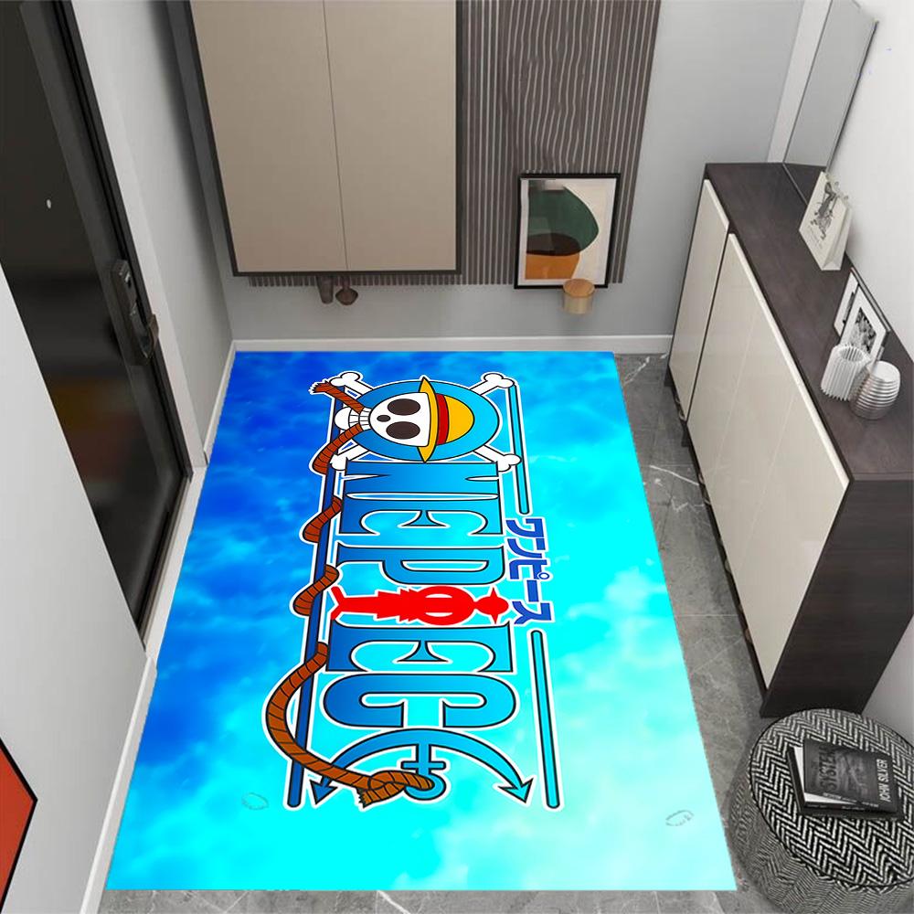 One Piece Luffy Themed Anti-Slip Rugs - Polyester Home Decor, Suitable for Bedrooms, Living Rooms, Doorways, Studios, and Decorations