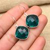 Indicolite Gemstone Handmade 925 Solid Sterling Silver Jewelry Earrings For Women