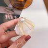 Versatile Acetate Hair Claw Clip With Elegant Shell Design And Pearls For Trendy Hairstyles