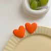 Fashion Creative Trendy Temperament Acrylic Vintage Heart Stud Earring 925 Sterling Silver