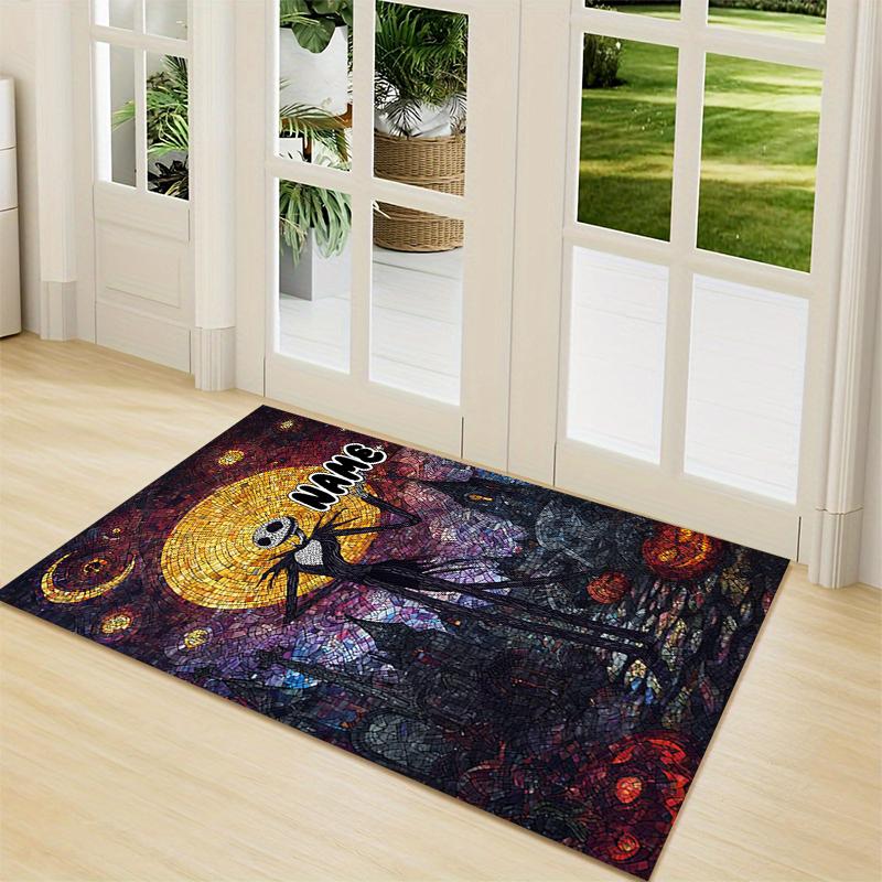 Custom Name Nightmare Before Christmas Art Carpet Rug Customizable Soft Washable Anti-Slip Home Living Room Sofa Mats Personalized Rug. 0909385