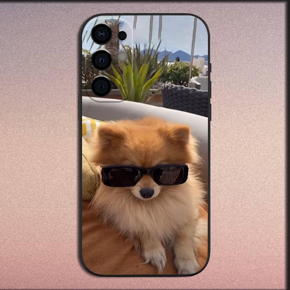 Pet Pomeranian Dog Phone Case For Samsung S25,S24,S21,S22,S23,S30,Ultra,S20,Plus,Fe,Lite,Note,10,9,5G Black Soft Cover