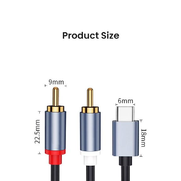 NIERBO USB C to 2RCA Male Jack Plug Adapter Type-C to RCA Male to Male Y RCA Splitter for Car Auxiliary Stereo Speaker Amp CordGood product