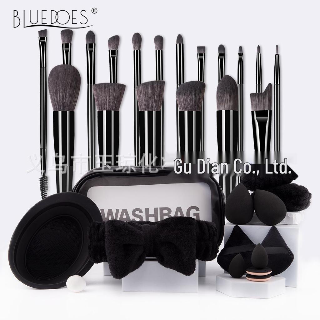 33-Piece Soft Makeup Brush & Beauty Sponge Set - Includes Eyeshadow & Foundation Brushes