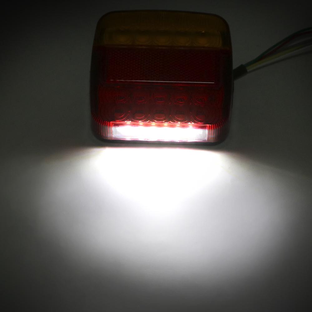 1 Pair Trailer Truck Caravan Taillight Turn Signal Indicator 26 LEDs Tail Light Number Plate Light Rear Reverse Brake Stop Lamp