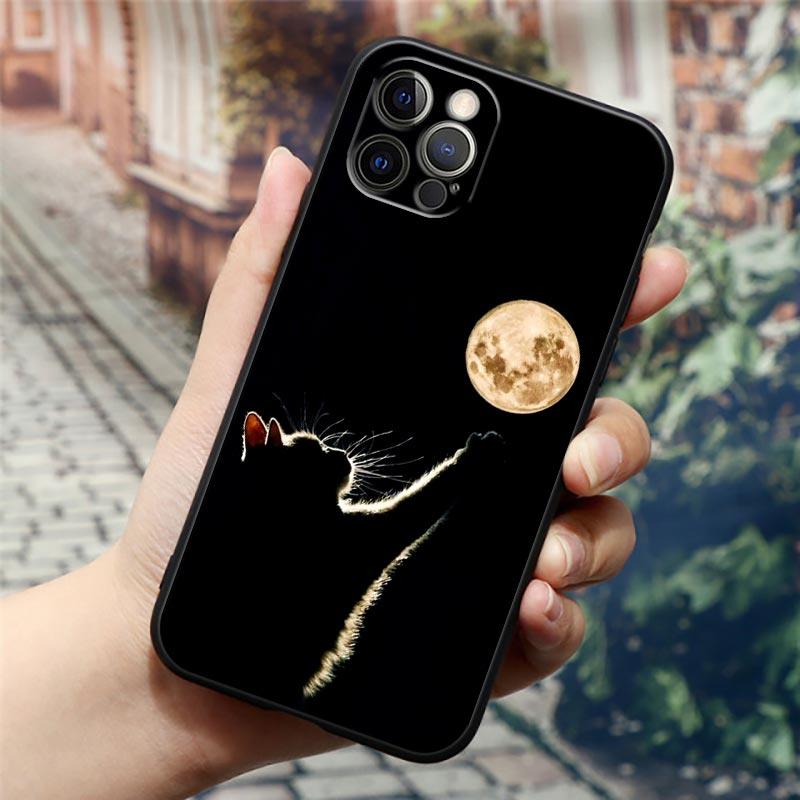 Черные Кошки Милый кот Привет Чехол для телефона Для Apple iPhone 16 15 14 13 12 11 Pro Max XR XS Max 7 8 Plus SE2 Задняя крышка Силиконовые чехлы