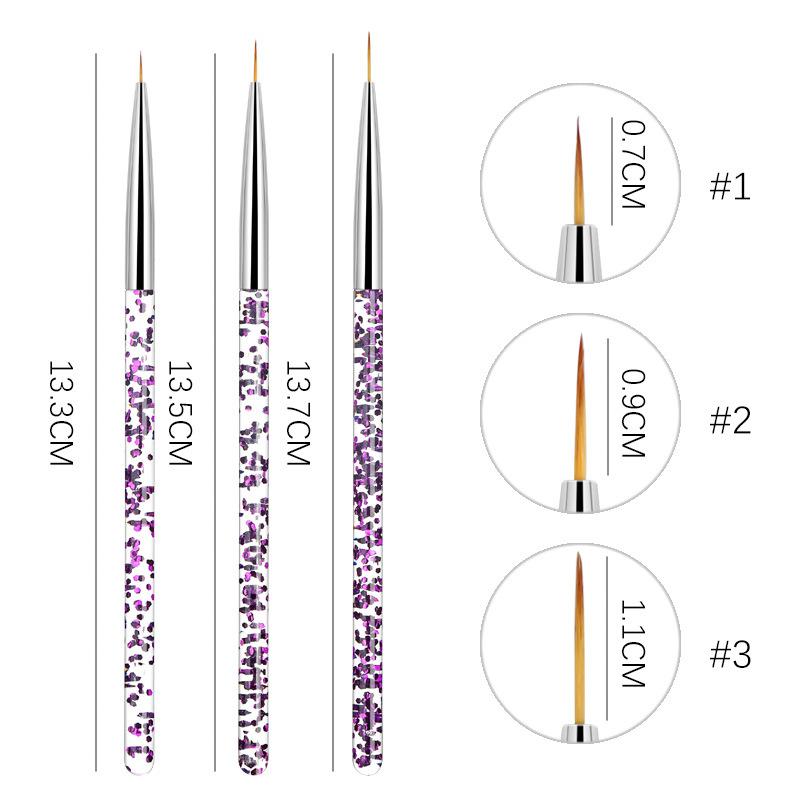 Набор кистей для маникюра 3шт