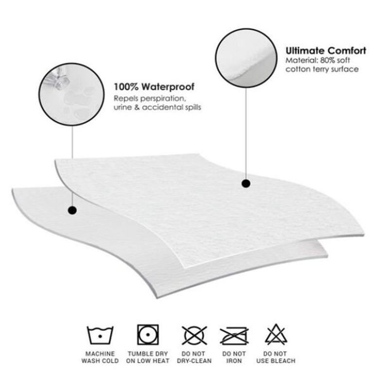 Cotton Terry Waterproof Mattress Cover Fitted Sheet Style Dust Mites Mattress Protector For Foam Mat