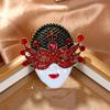 Face Mask Retro Brooch Women'S Versatile Ancient Coat Ornament Pin Diamond High-End Corsage