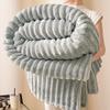 200*230cm Ultra-Soft Plush Fleece Blanket - Cozy Beige Flannel Throw with Ribbed Texture, Machine Washable, All-Season Comfort for Bed