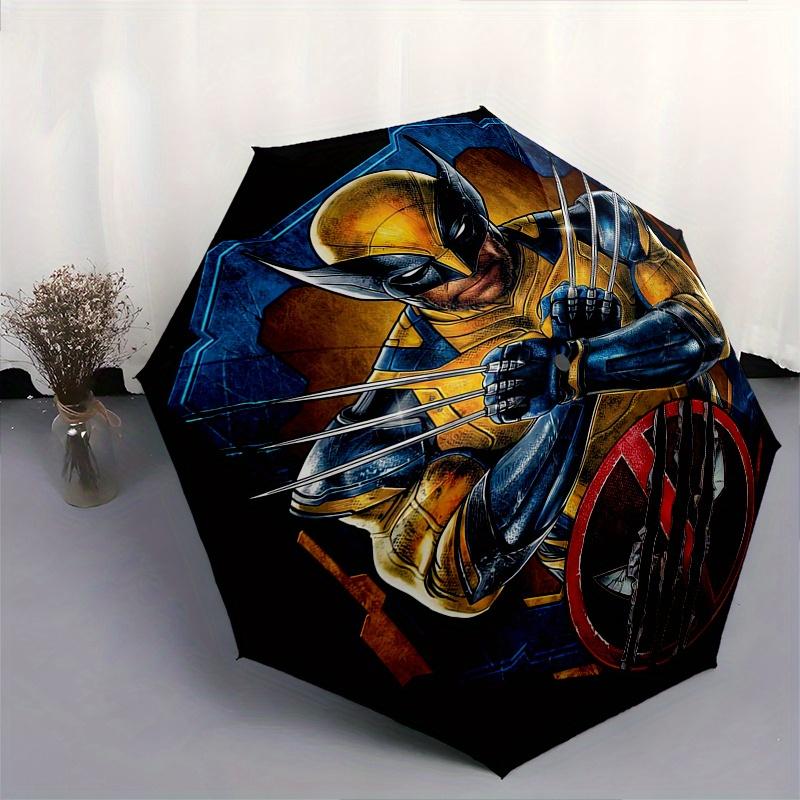 Disney Wolverine, Claws Themed automatic opening and closing folding umbrella, portable - durable, 8-rib umbrella frame, very suitable for b