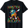 Master Builder Tee Dabbing Blocks Bricks Building Kids Boys T-Shirt