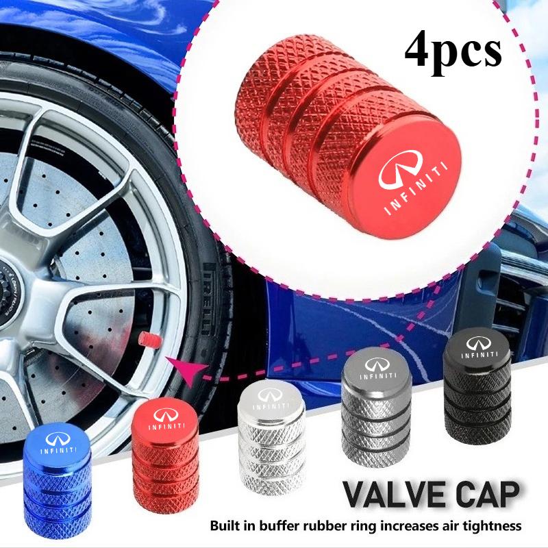 Car Wheel Tire Valve Caps Tyre Stem Covers Airdust Waterproof For Infiniti Q50 Q30 FX35 G37 G35 Q70 QX70 Q60 QX50 QX60 QX80 BV1