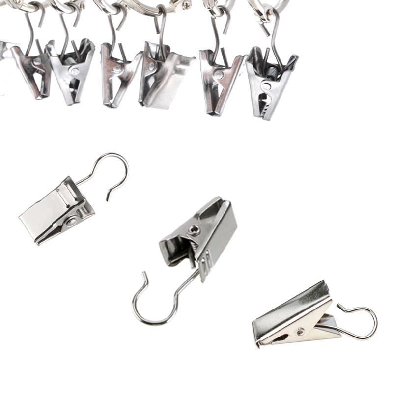 Новые 10 шт. сверхмощные зажимы для штор с крючком - серебристые