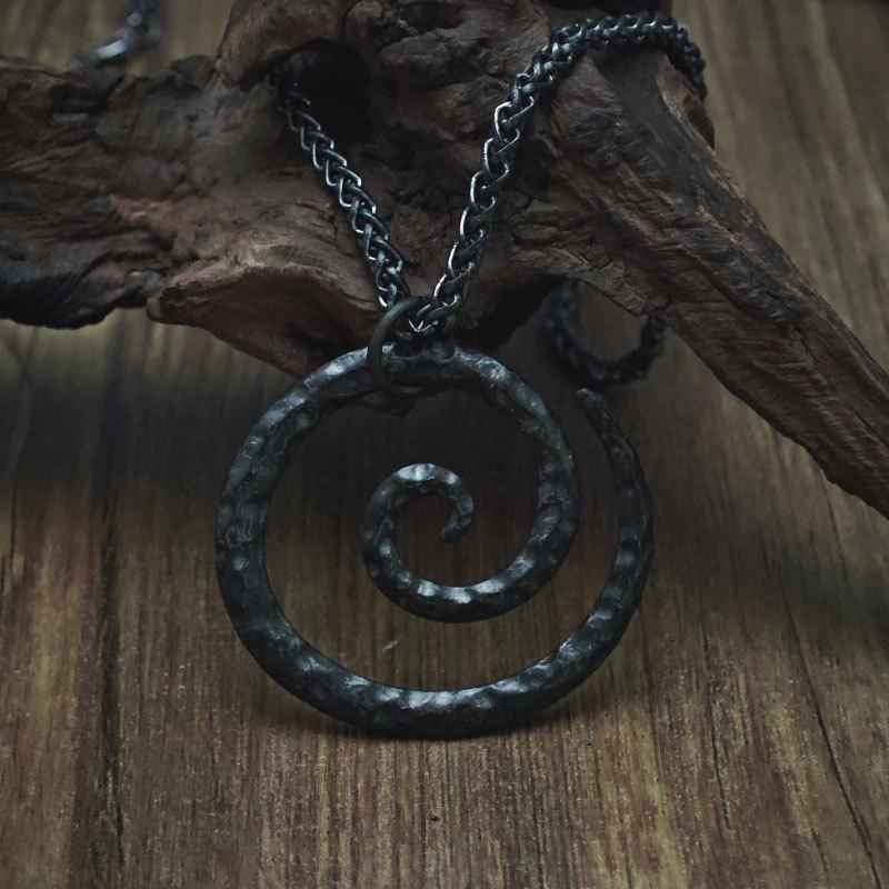 Viking Vintage Spiral Amulet Necklace - Norwegian Men's Party Jewelry