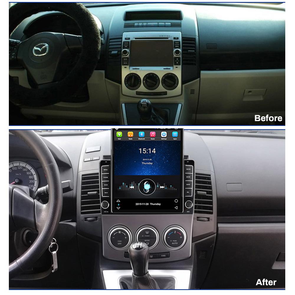 Для Mazda 5 2005-2010 Автомобильное радио 9,7 дюйма Tesla с вертикальным экраном Carplay Android Авторадио Мультимедийный плеер 2 + 32 ГБ