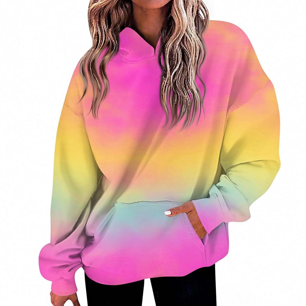 Женская мода Повседневный топ с V-образным вырезом и длинными рукавами с принтом