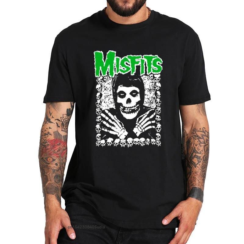 Футболка The Misfits I Want Your Skulls Футболка Панк-рок группы Хлопок Высокое качество Базовая футболка с круглым вырезом Топы
