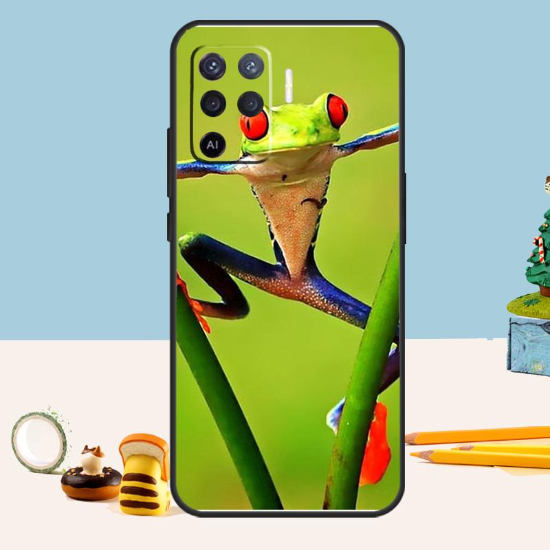 Чехол 'Зеленая лягушка' для Oppo A5 A6 Pro A15 A16 A76 A96 A17 A57 A98 A58 A78 A18 A38 A54 A74 A94 A40 A60 A80