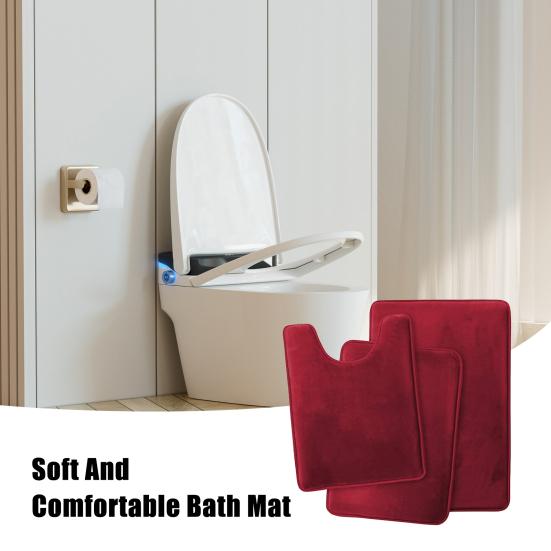 Комплект из 3 ковриков для ванной комнаты, впитывающие, быстросохнущие, коврики для ванной комнаты, U-образный контурный коврик для унитаза, нескользящий