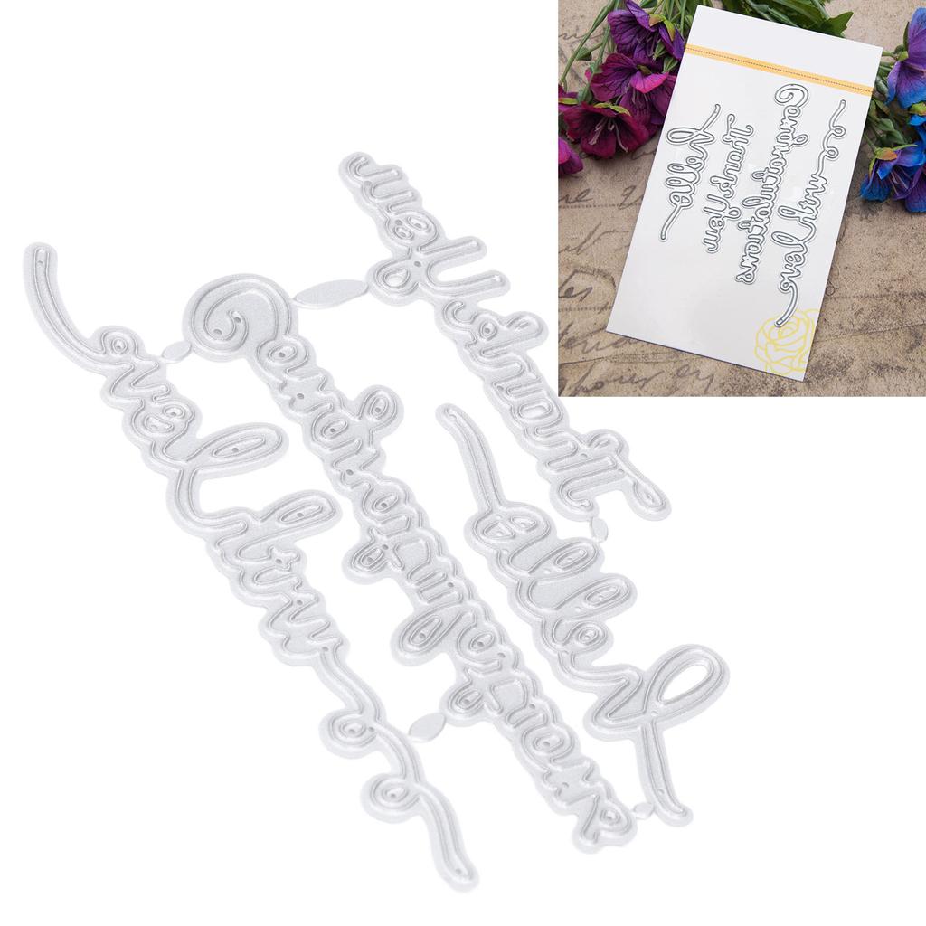 2Pcs Cutting Die Blessing Words Pattern Simple Unique Design Cutting Mold for Home Party D