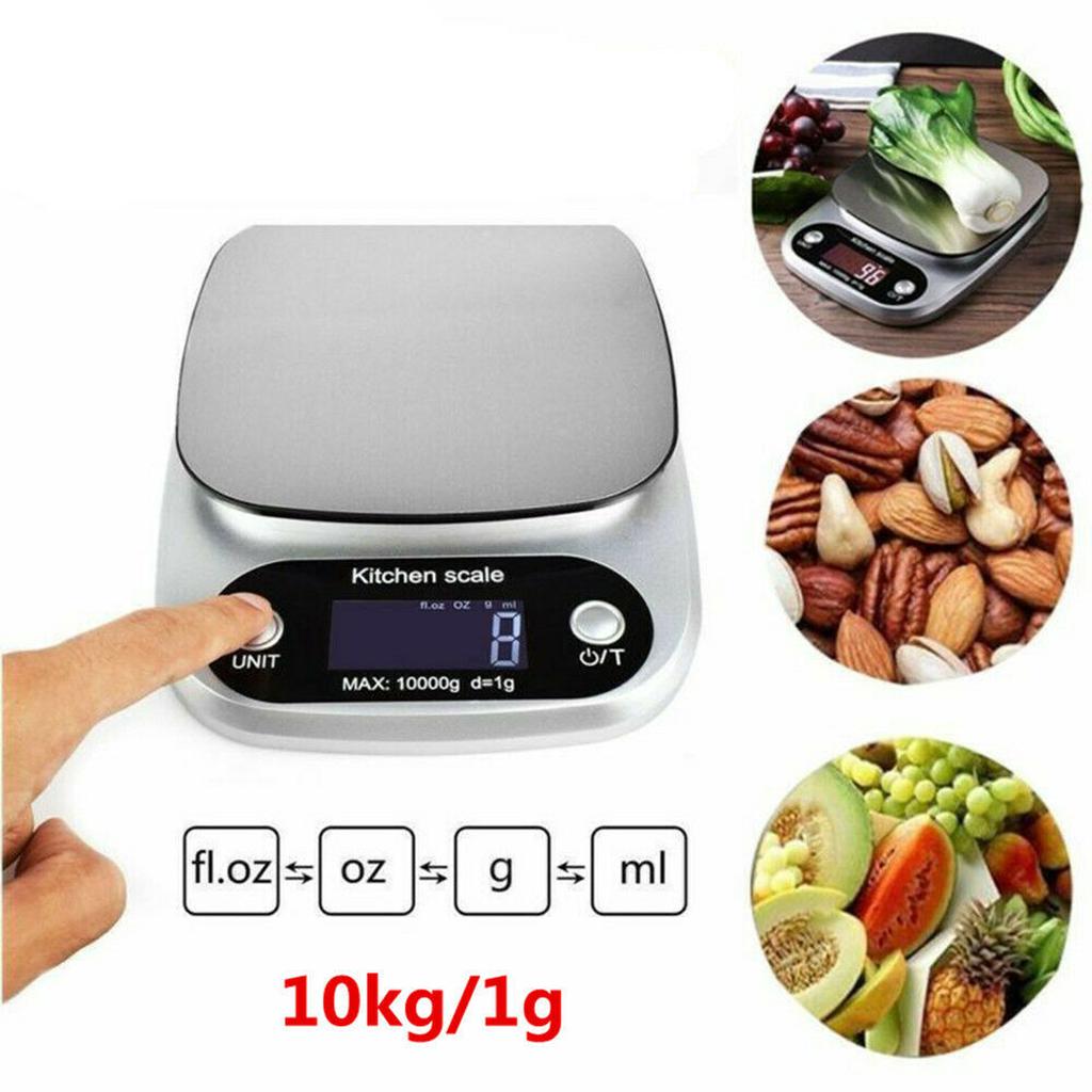 New 10kg/1g Accurate Electronic Scale Digital Stainless Steel Kitchen Food Scale