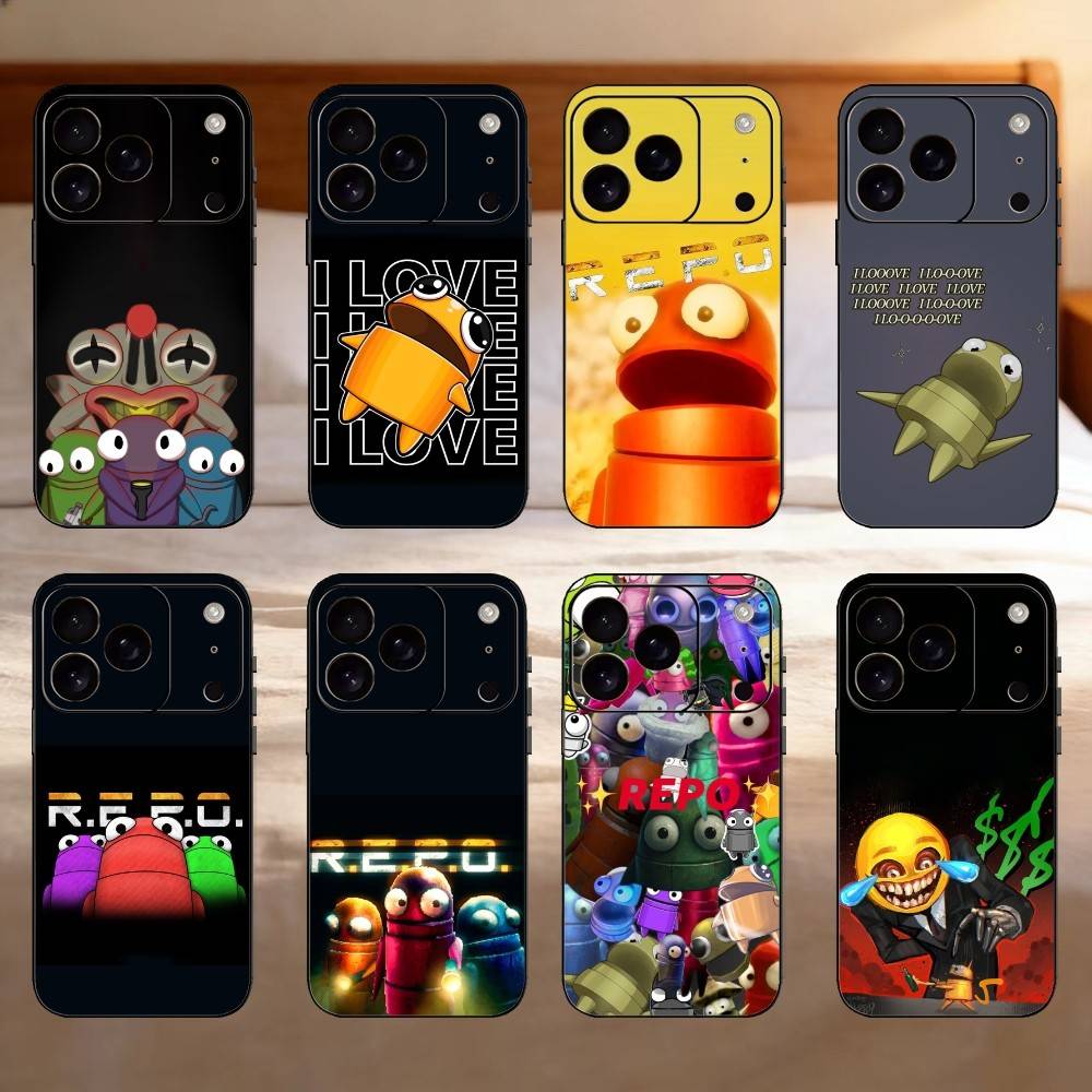 Video Game R-R.E.P.O Phone Case For iPhone 17,16,15,14,13,12,11 Plus,Pro,Max,Mini Silicone black Soft Cover