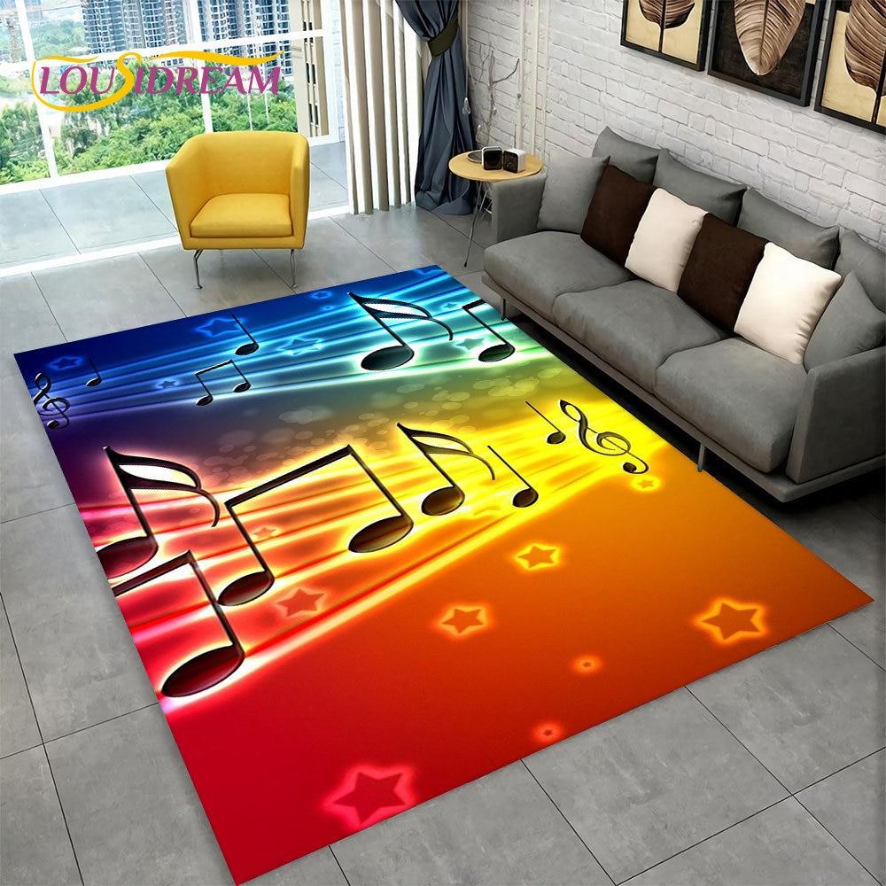 3D-музыка, музыкальная нота, фортепианное искусство, большой ковер, ковер для гостиной, спальни, дивана, коврик для двери, детский нескользящий напольный коврик
